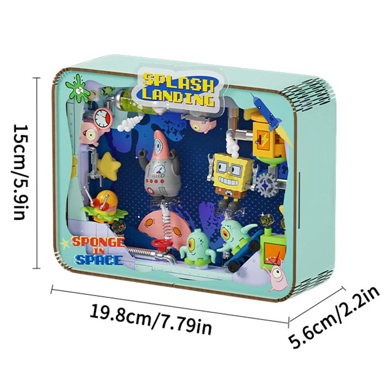 Губка Боб Квадратные Штаны Строительные Блоки Мультяшные Персонажи Патрик Стар По Рамка Наборы Кирпичей Декор для Рабочего Стола Детские Игрушки DIY