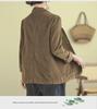 2024 Spring Women's Plus Size Corduroy Cotton Slim Suit Jacket