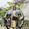 Full Body Templar Knight Armor Black Stainless Steel Suit with Mirror Finish Stand for Cosplay, LARP, Display And Reenactment Use