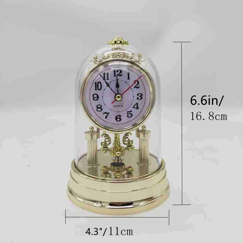 Креативные ретро настольные часы из смолы с вращающейся короной, мини-настольные часы, милые украшения для спальни, бесшумные часы для гостиной