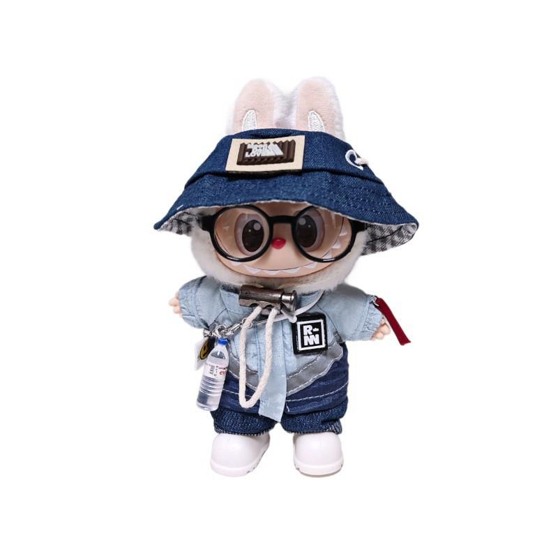 17cm Labubu Doll Outfit Set Sportswear Tracksuit With Hat Water Bottle Accessory Glasses 5 Or 6 Pieces