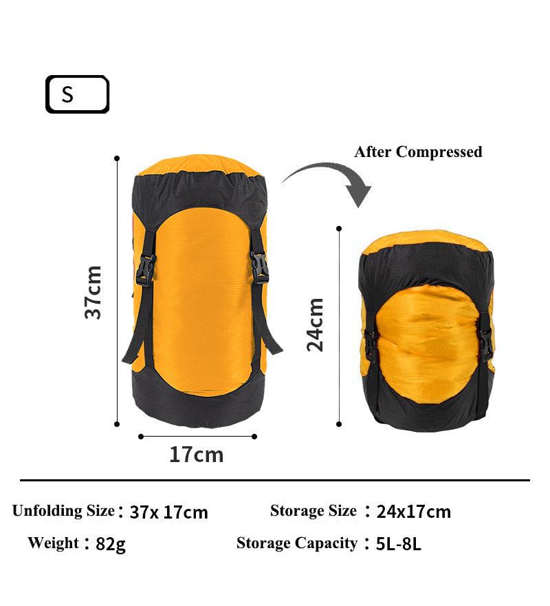 Для использования на открытом воздухе Водоотталкивающий Спальный мешок Чехол-упаковка Сжимаемый мешок для вещей Хранение в походе Сжимаемый мешок-чехол для бэкпэкинга Путешествий Пешего туризма