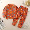 Winter Kids Long Sleeve O Neck T Shirt Pants Set Casual Baggy 2pcs Suit Cotton Cartoon Printes Outfit