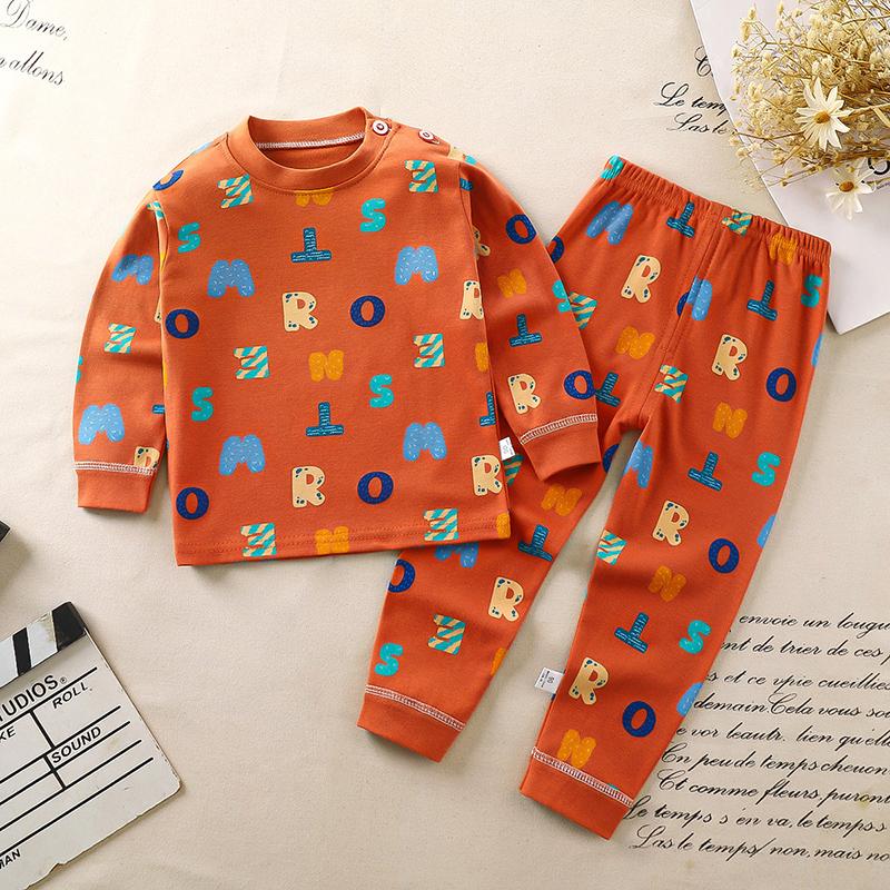 Winter Kids Long Sleeve O Neck T Shirt Pants Set Casual Baggy 2pcs Suit Cotton Cartoon Printes Outfit