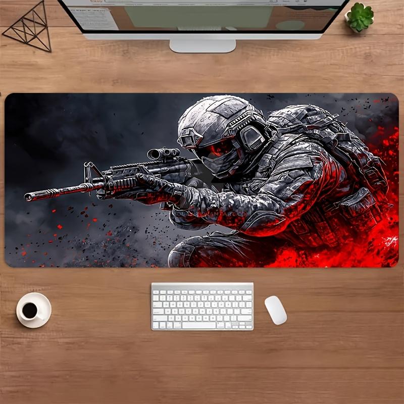 Soldier Warrior Mouse Pad Rubber Non-Slip PC Computer E-Sports Game Desk Mat Large Keyboard Pad Durable Mat Office Gaming Mat