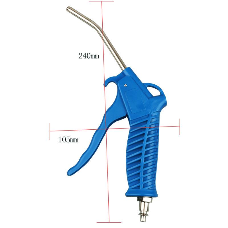 4x6 European Blow Gun Set: 5m Pneumatic Blow Gun with PUTPU Spiral Air Hose