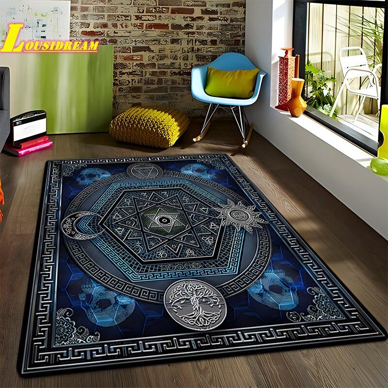 Freemason Illuminati Fashion Print Rug Home Decor Rug Anti-Slip Rug Living Room Bedroom Kitchen Bathroom Balcony Floor Mats