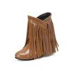 Autumn Winter New Fashion Warm Fluff Ankle Boots Women Round Toe Casual Flat Height Increased Tassel Fringe Shoes Botas De Mujer