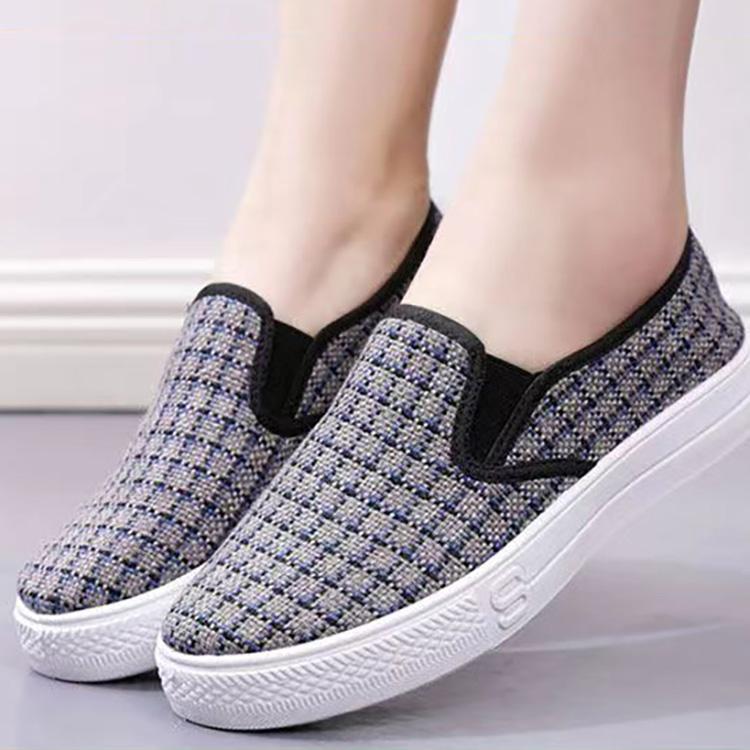 Женские парусиновые туфли на плоской подошве, повседневные туфли с решеткой, ленивые кроссовки 36-40