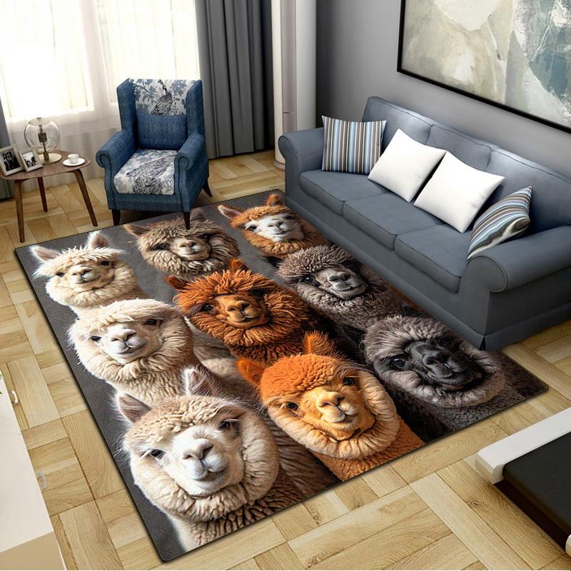 Alpaca Puzzle Carpet Rug for Living Room Bedroom Home Sofa Decoration,Kids play Non-slip Floor Mat