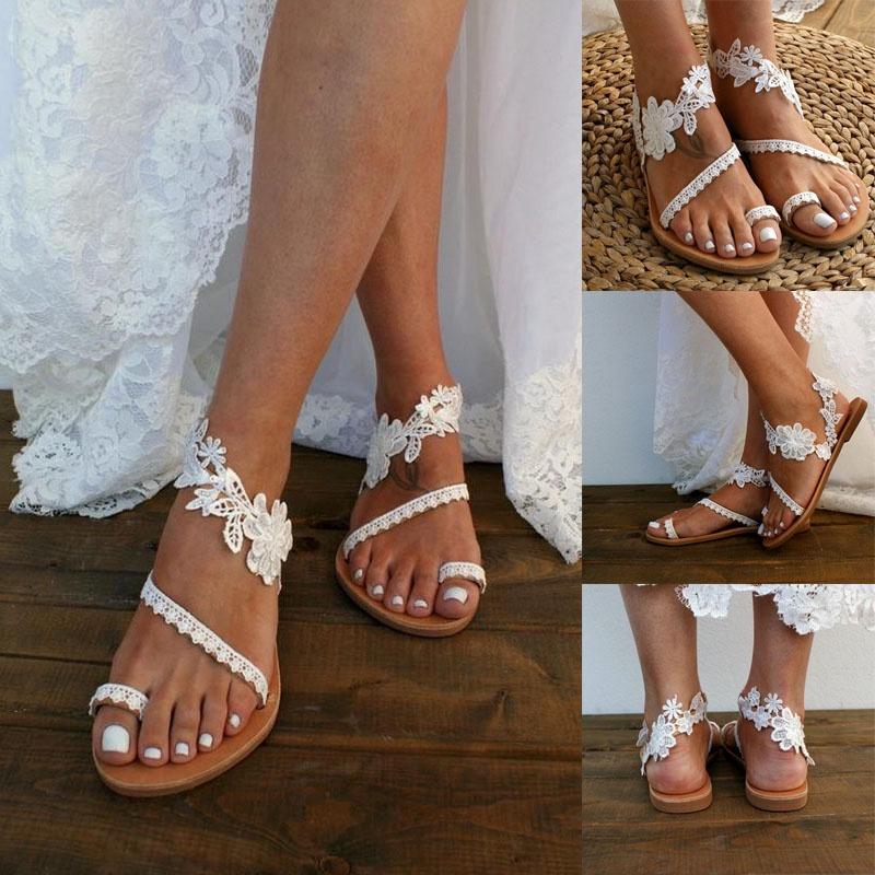Elegant Women's Lace Boho Sandals With Ring Toe For Ultimate Summer Comfort