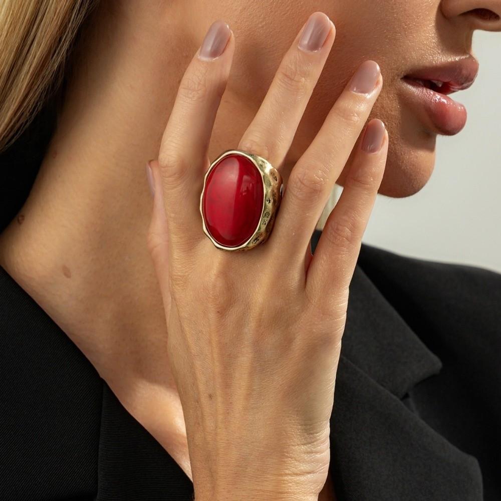 High-end Jewelry Resin Oval Earrings Elegant Style Light Luxury Retro Earrings Party