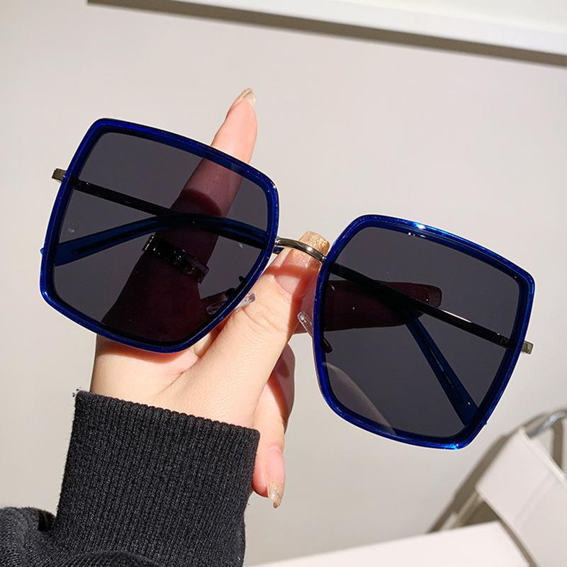 New Internet celebrity trend sunglasses summer UV protection sunglasses retro box sunglasses women