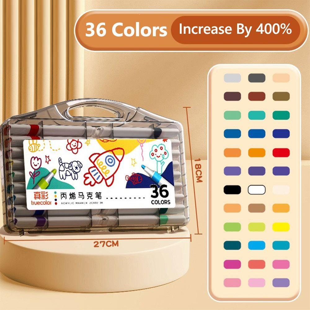12-60 Colors Stackable Color Watercolor Pen Washable Art Painting Markers  School Office
