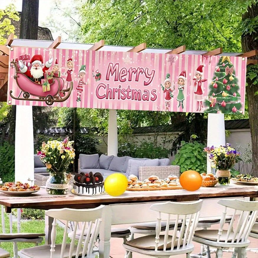 Versatile Merry Christmas Banner, Indoor Outdoor Home Garden Porch Yard Holiday Decor