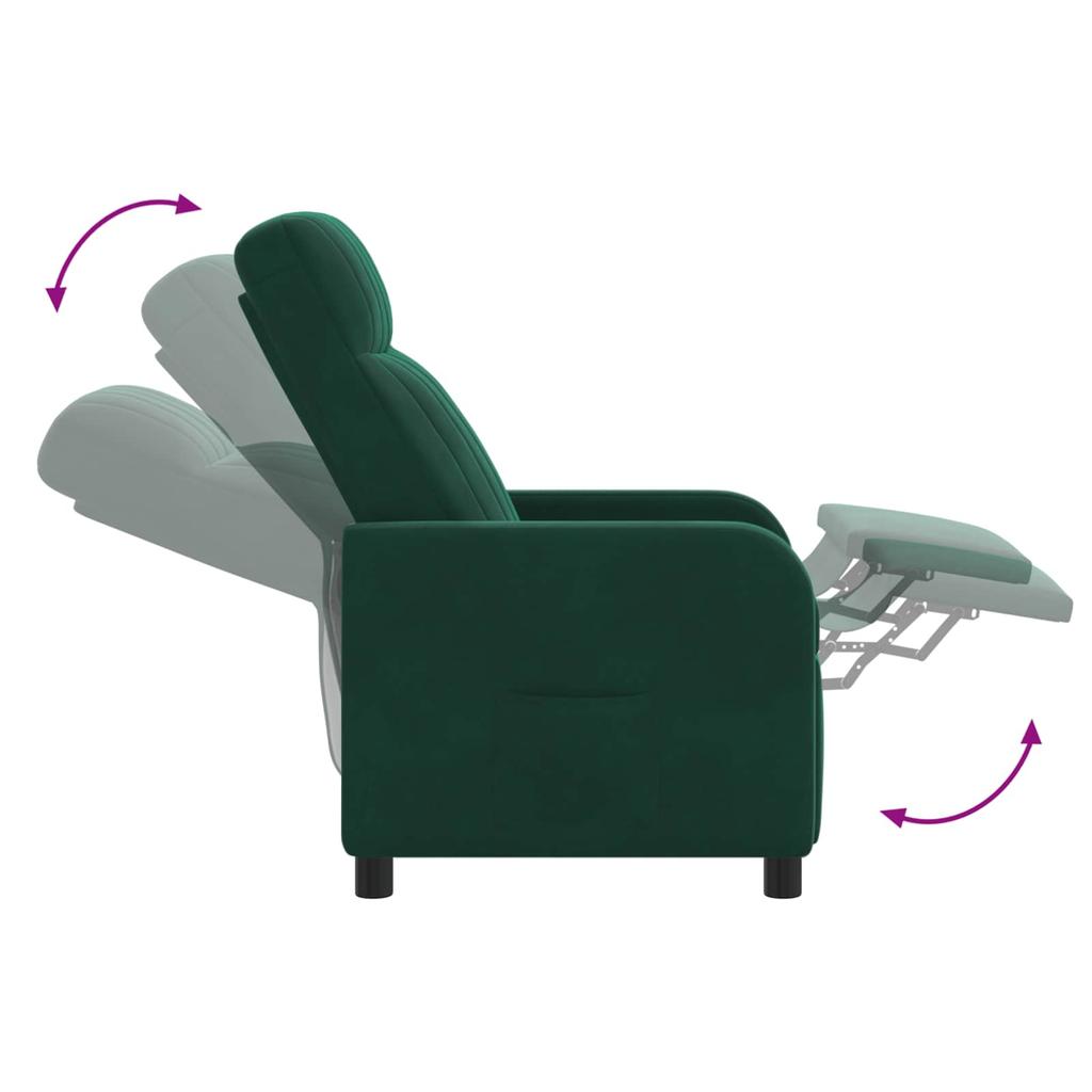 Recliner Dark Green Velvet (V)