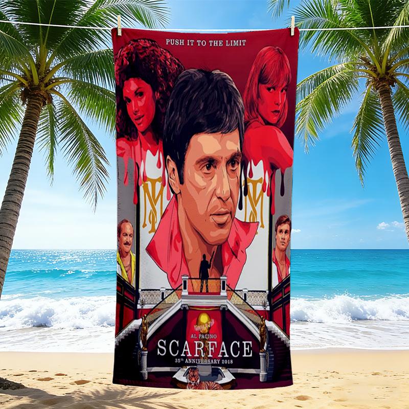 1Pc Scarface Push Limit Beach Towel Quick Dry Multiuse For Beach Pool Gym Yoga Home Travel Christmas Halloween Xmas Gift L1269