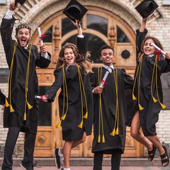 Форма бакалавра 2025 года, золотистые висячие уши с шипами на шляпе, унисекс, выпускной, фотография, выступление, формальный бакалавр