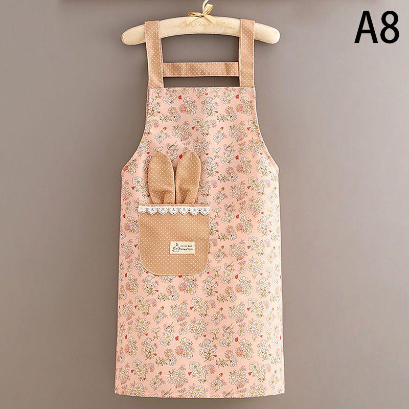 Хлопковый холст с цветочным принтом для женщин, кухонный маслостойкий фартук с карманами и регулируемым поясом, водонепроницаемый фартук без рукавов