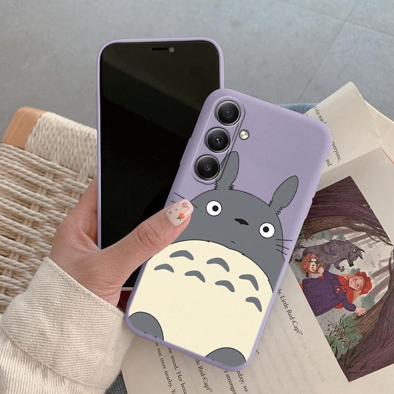 Милый чехол для телефона с аниме Тоторо для iPhone Samsung A55 S24 FE S25 M35 Xiaomi Redmi Note 13Pro 14C Huawei Honor Realme противоударный матовый чехол с защитой от царапин