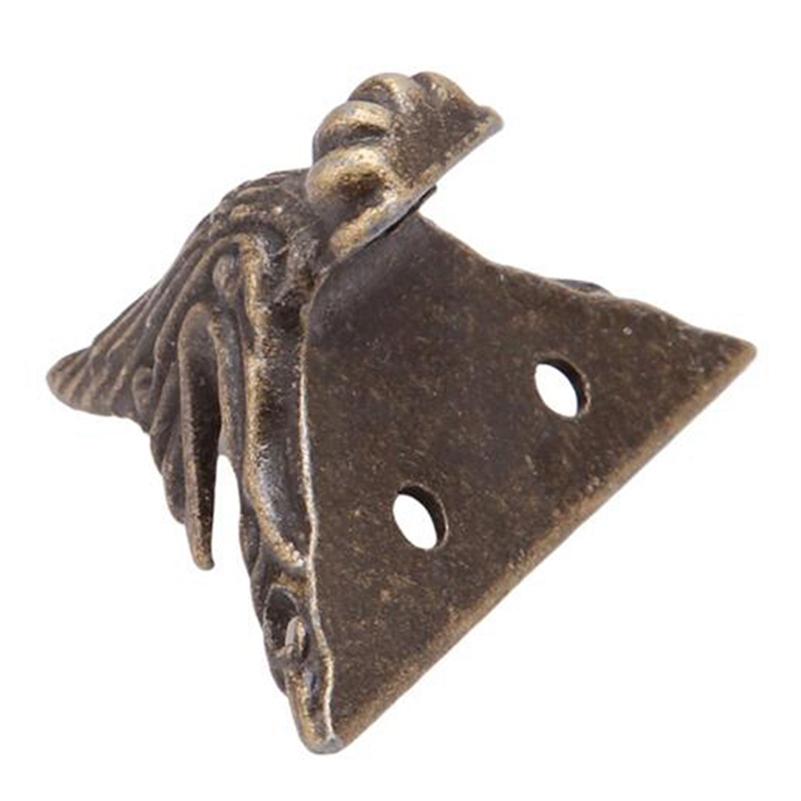 4 шт./компл. антикварный латунный сундук для ювелирных изделий, деревянная коробка, декоративная защита для ног, углов, винтажный протектор