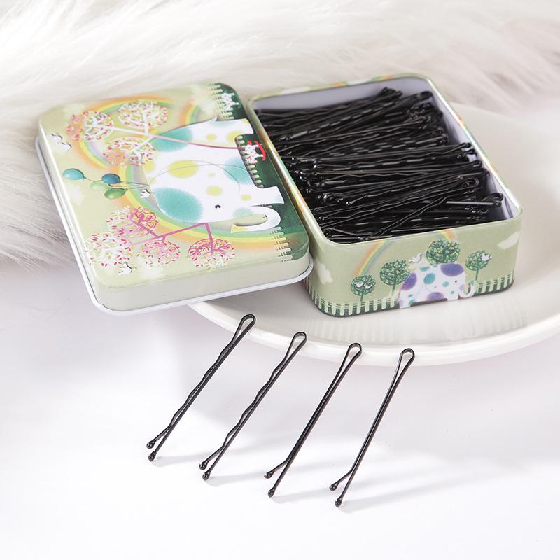 Одинарная черная шпилька-зажим для челок и высоких причесок