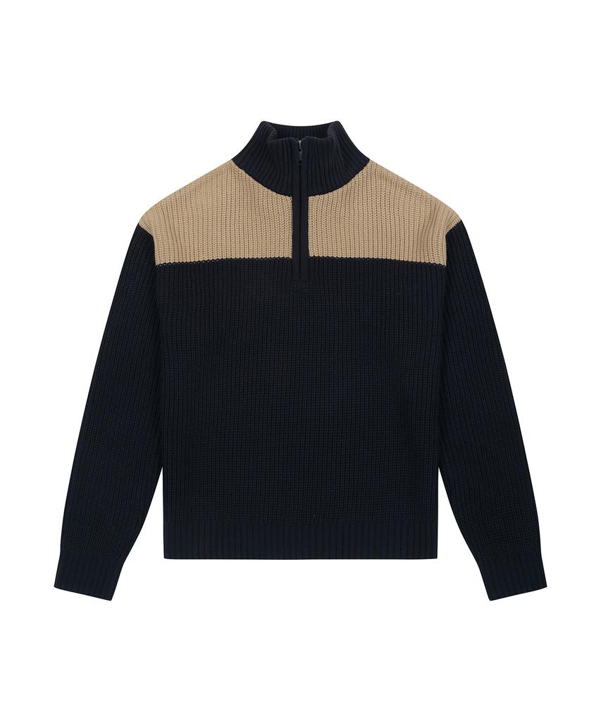 SPORTS ILLUSTRATED Block Half-Zip Knit (Navy)
