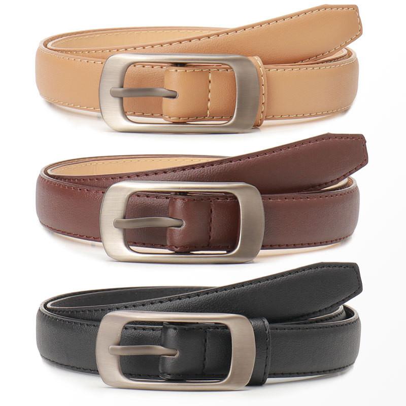 Classic Faux Leather Belt With Alloy Pin Buckle For Office And Daily Use