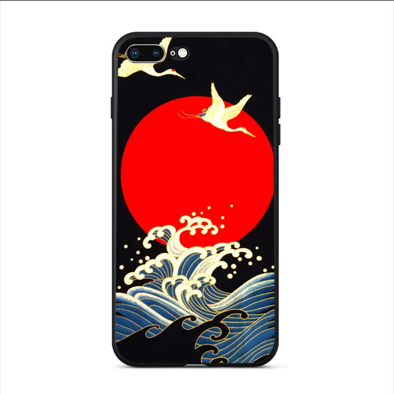 Чехол для телефона с японскими винтажными обоями для iPhone 6 plus 7 8 8plus 11 Pro X XS XR MAX 5 5S SE 2020, мягкая задняя крышка из ТПУ, чехол