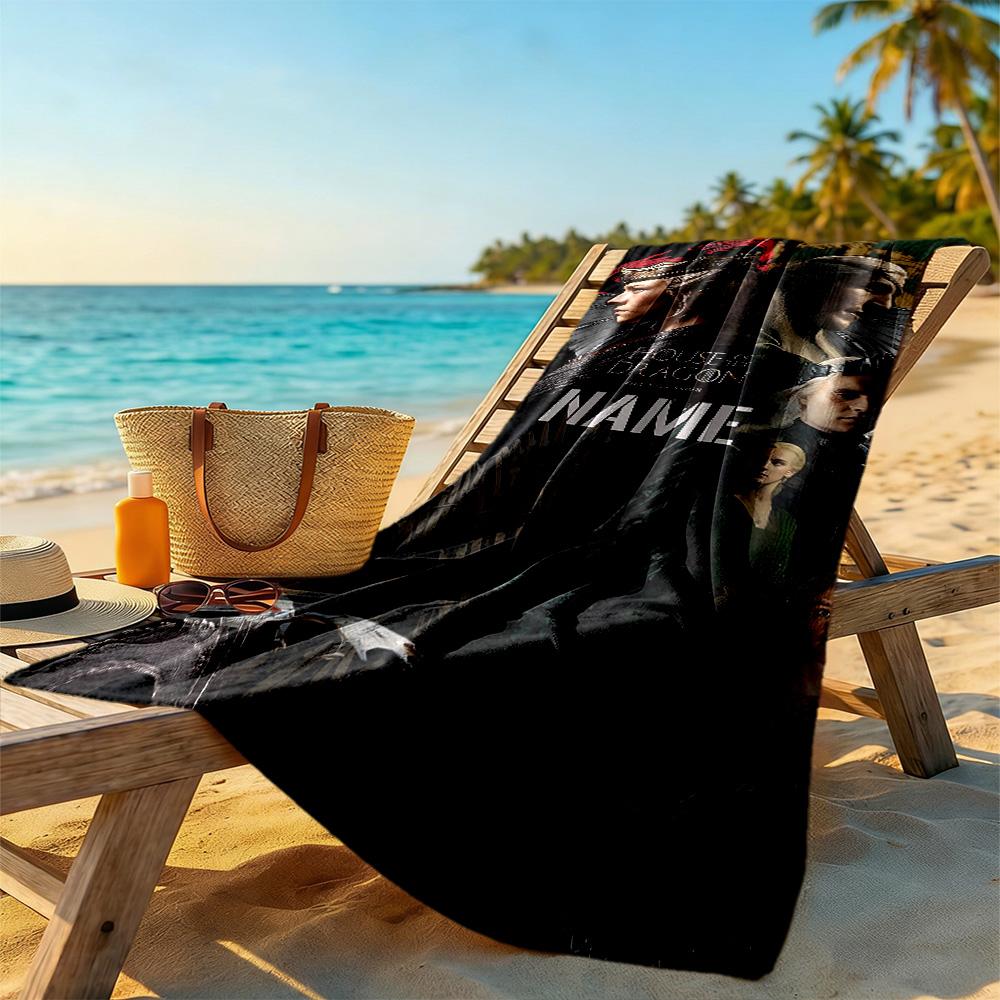 Warner Bros. Works Customizable Name Beach Towel High Absorbency & Quick-Dry Perfect for Traveling Yoga Camping and Swimming