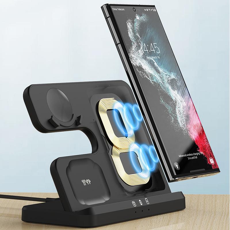 3 In 1 Wireless Charger Holder For Samsung S23 S22u 21 20 15w Fast Charging Station Stand For Galaxy Watch 5 4 3 Buds Pro Live 2