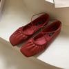 Fashion Soft Female Fashion Square Toe Ladies Flats With Shoes Casual Footwear Shallow Women Ballet Flats Slip On Shoes New