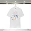 Casablanca Short Sleeve T-Shirt Couples Round Neck Loose Fit Cotton Casual Daily Wear