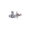 Vivienne Westwood Nano Solitaire Engraved Detail Sphere Profile Brass Earrings Women Earrings Gunmetal Blue 62010037-02S421