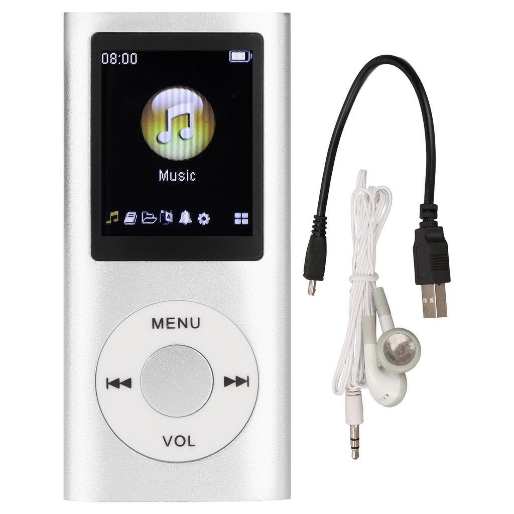 1.8 Inch LCD Screen MP3 Player Mini Portable MP3 Music Player Stylish Aluminum Alloy Lossless Sound Slim for Running