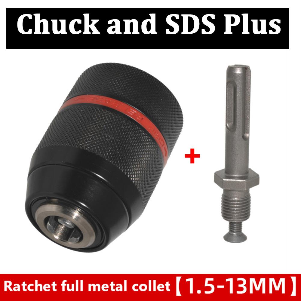 Professional Metal Heavy Duty 1/2-20UNF 0.8-13mm Keyless Drill Chuck Hex Shank/SDS/Socket Square Female Adapter Hardware Tools