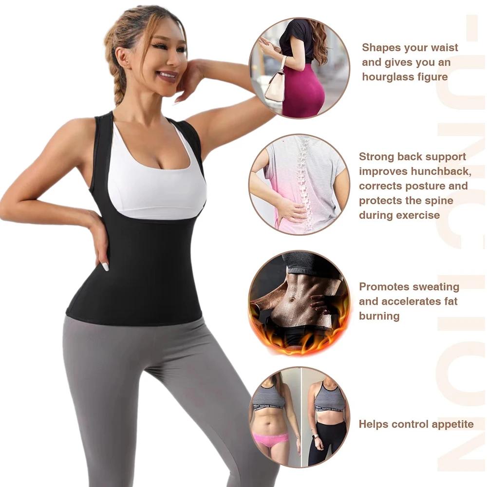 Sweat Vest for Women Weight Loss Sweat Workout Tank Top Slimming Sauna Shirt, Heat Trapping Sweat Compression Vest