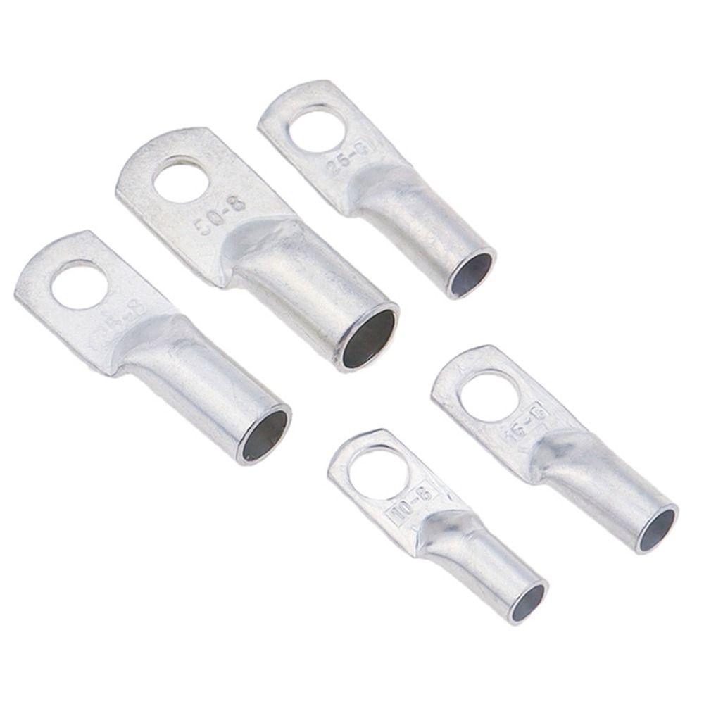 5Pcs 6/10/16/25mm2 Tinned Copper Cable Lug for Battery Electrical Cable Connection