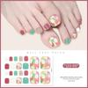 22Pcs/Set Toe Nail Fake Self-adhesive Nails Sticker Various Nail Patterns False Nail Stickers With Jelly Glue