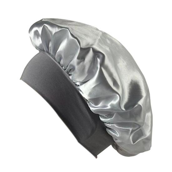Ночной колпак с эластичной широкой лентой, очень большой спальный атласный капор, гладкий, высокий