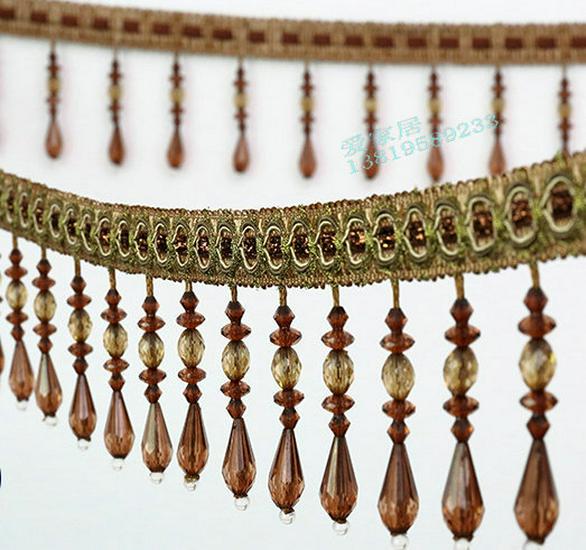 Бахрома в европейском стиле с хрустальными бусинами для украшения штор