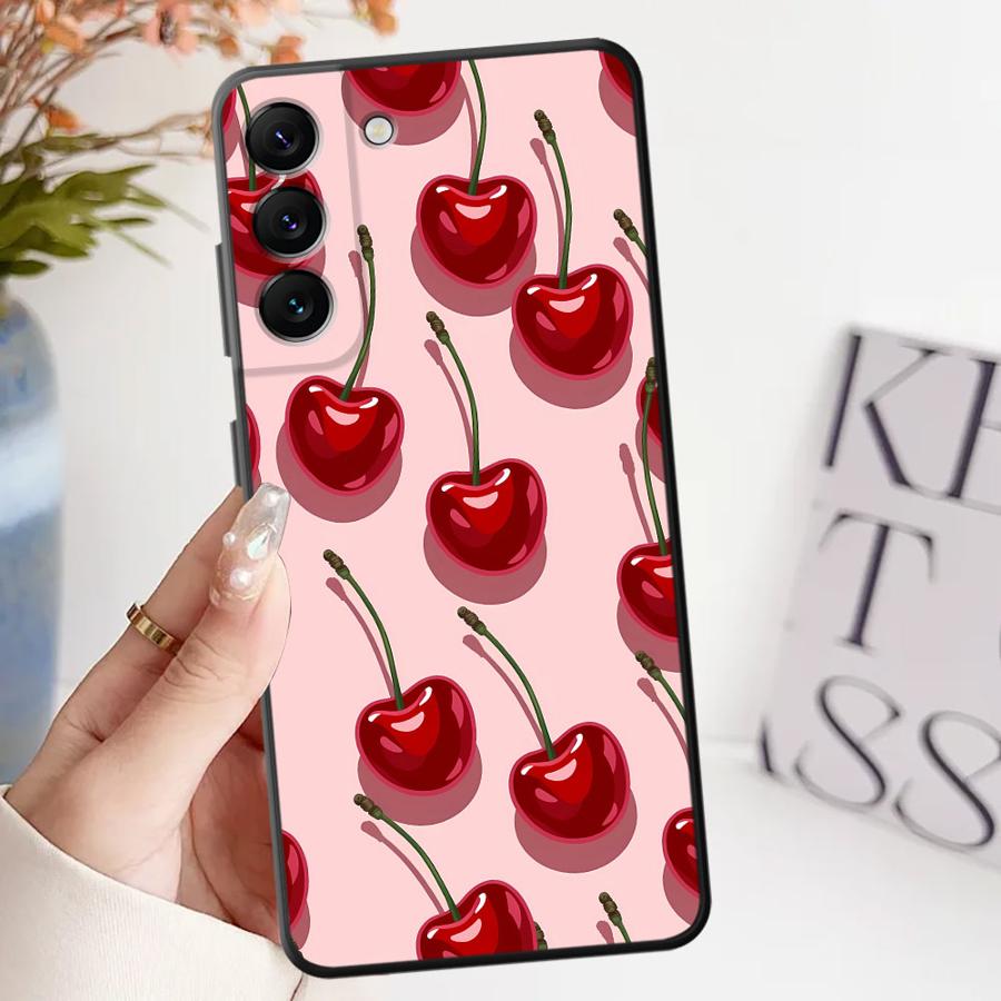 Чехол-бампер с вишневым узором для Samsung Galaxy A52 A36 A23 A53 A35 A32 A25 A71 A22 A55 A41 A26 A72 A73 A51 A24