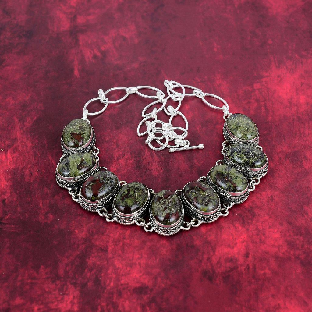 Dragon Blood Jasper Necklace, Natural Gemstone 925 Solid Sterling Silver Necklace, Handmade Jewelry, Anniversary And Birthday Gift For Her