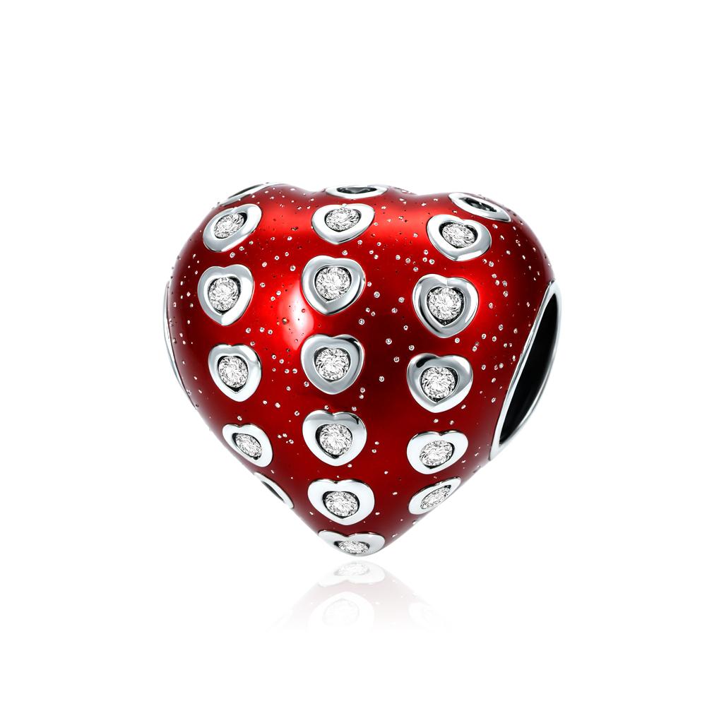 Новые медные красные шармы бусина-сердце для медицинского персонала подходят для оригинального браслета-шарма для женщин DIY изготовление модной бижутерии вишня