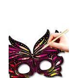 3 Masques plats à gratter en carton Festival - Noir