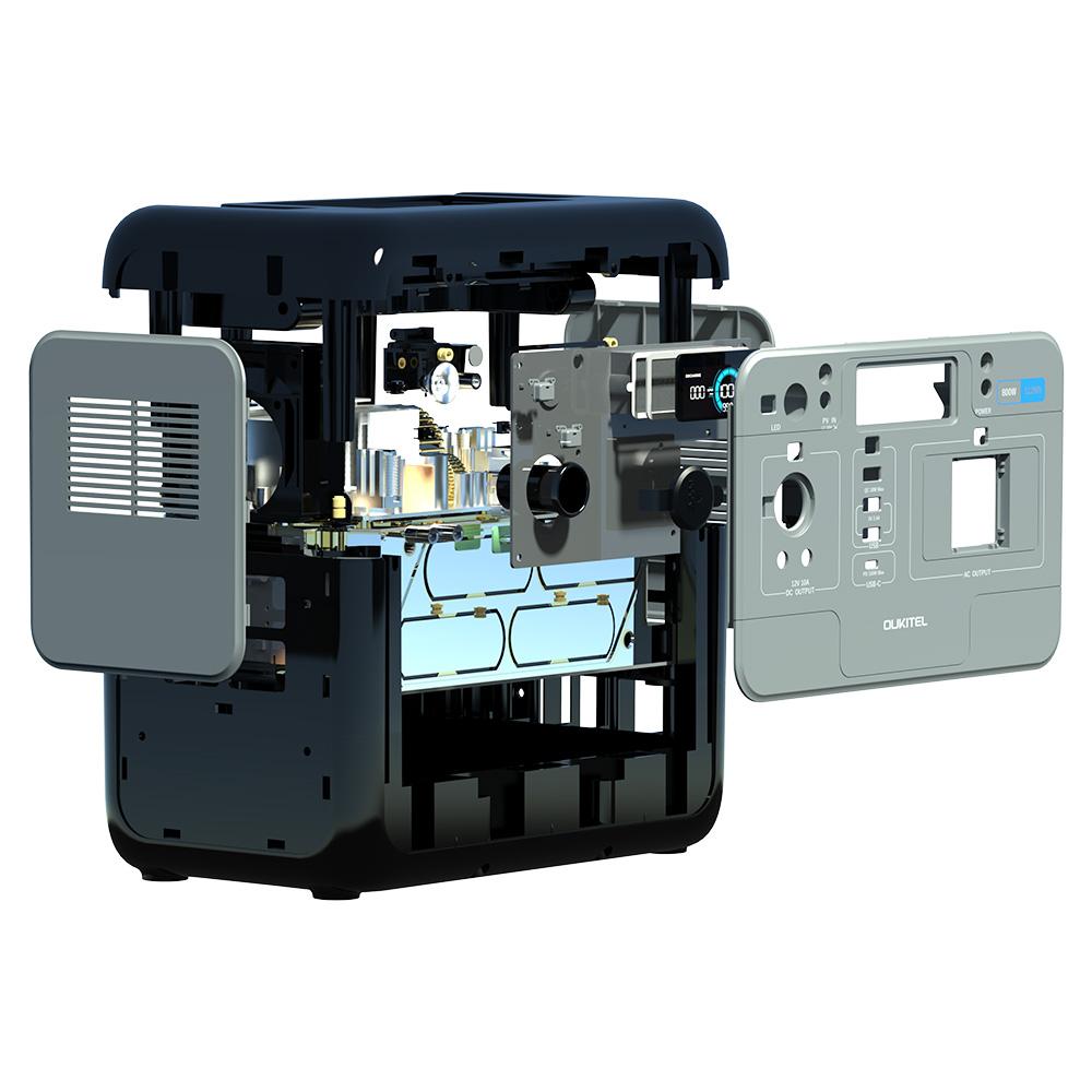 Портативная электростанция OUKITEL P800, 512 Вт·ч 800 Вт, резервный аккумулятор с быстрой зарядкой AC+DC, солнечный генератор для кемпинга на открытом воздухе, аварийных ситуаций