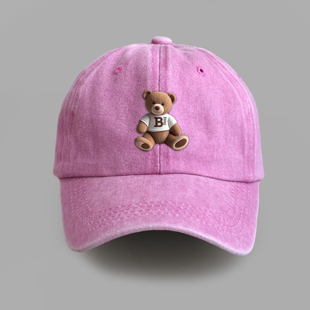 Милая бейсболка с горячим тиснением медведя, мужская и женская, в университетском стиле, солнцезащитная шляпа, универсальная кепка для пары, тренд