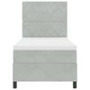 Box Spring Bed with Mattress Light Grey 90 x 200 cm Velvet