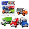 Children's Toy Inertia Car City Fleet Sanitation Truck Sprinkler Truck Police Car Container Transporter Toy Set