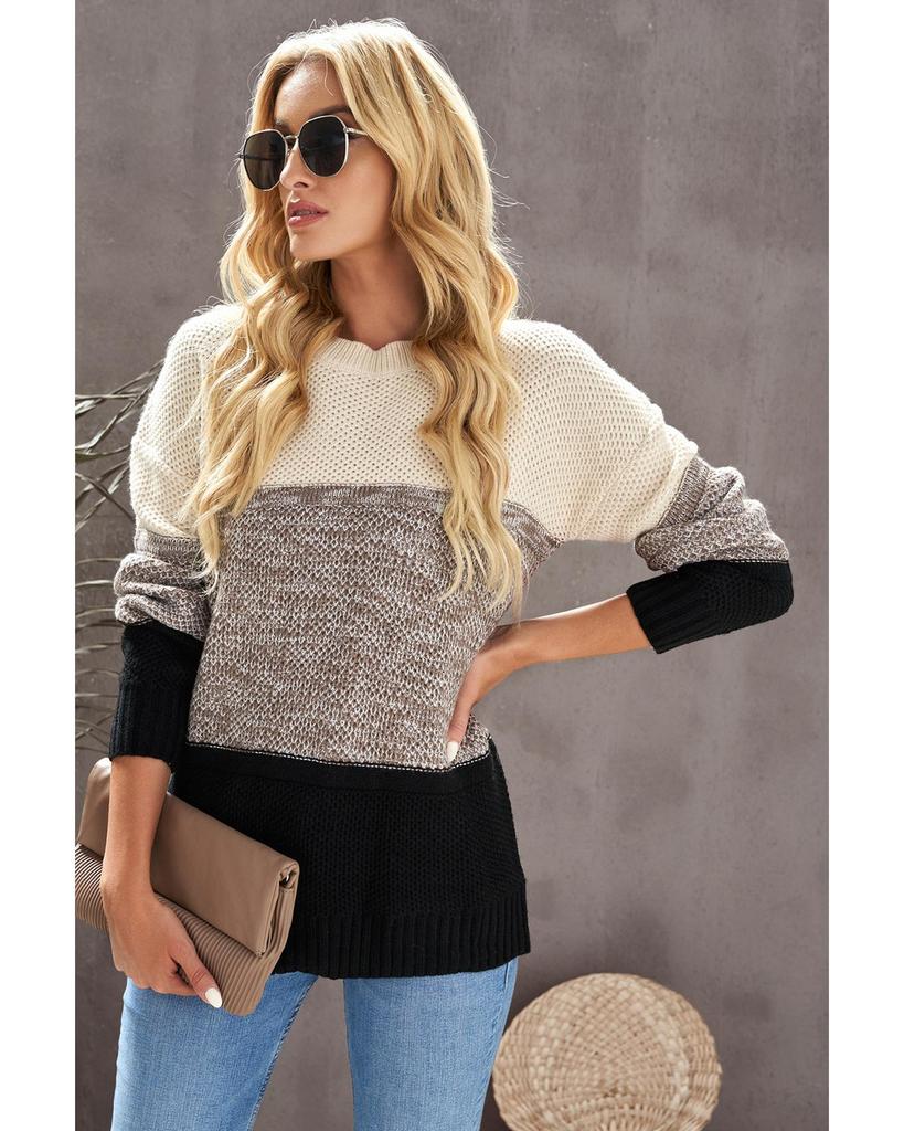 Azura Exchange Netted Texture Pullover Sweater